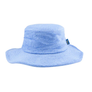 Terry Towelling Bucket Hat | Sky Blue | Size L | Wide Brim | Unisex Beach Style | Australian Design