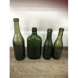 VINTAGE Green Bottles - Lot of 4 