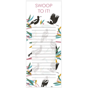 Swoop To It! Magpies Jotter - Note Pad with Magnet