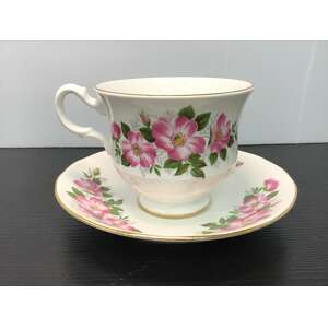 VINTAGE Queen Anne Tea Cup Duo | Pink Floral 
