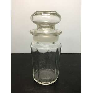 VINTAGE Decagonal Jar w Ground Glass Stopper | 16 cm Tall 