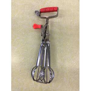 VINTAGE Swift Whip Propert Rotary Egg Beaters Whisk | Orange Plastic Handles 