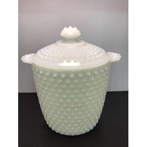 VINTAGE Anchor Hocking Hobnail Milk Glass Ice Bucket or Cookie Jar 