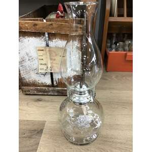 Lamplight Farms Oil Kerosene Lamp | White Rose Motif | Unused 