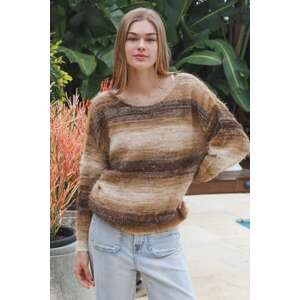 Wool Blend Jumper | Ombre Brown Stripe | M/L