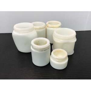 VINTAGE Milk Glass Jars x 6 