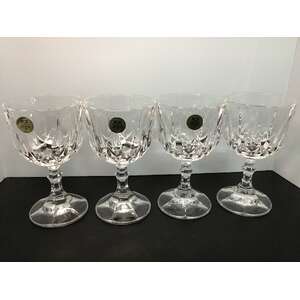 VINTAGE RCR Cut Crystal Ambassador Claret Wine Glass x 4 | 14 cm