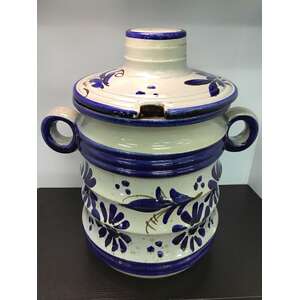 VINTAGE West German Rumtopf Pottery Jar 324-30 | Blue & Grey 