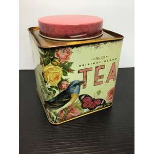 Tea Caddy Storage Tin | Screw Top Lid | Vintage Style