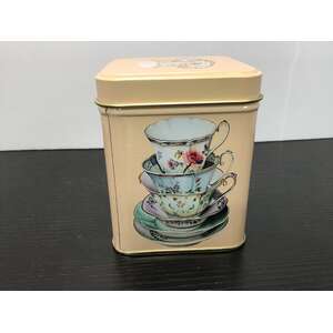 Small Tea Storage Tin | One Sugar Please | Elite Tins | Peach