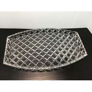 VINTAGE Crystal Dressing Table Tray | 27 x 17 cm | Diamond Cut 