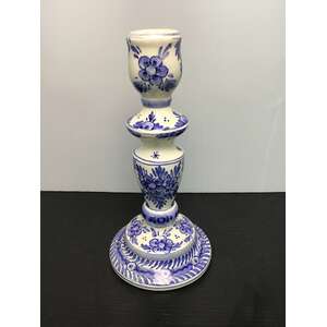 VINTAGE Delft Blue Candlestick Holder | 21 cm Tall 