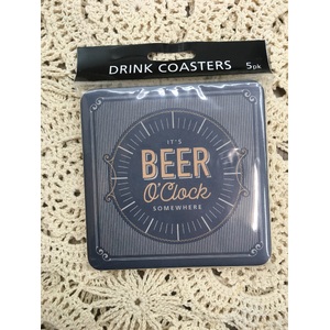 It's Beer O'Clock Somewhere Drink Coasters - Set of 5