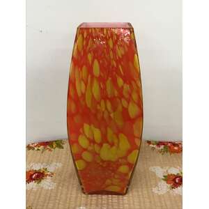 End of Day Art Glass Vase - Orange & Yellow Cased Glass - 30 cm Tall - 2 kg 