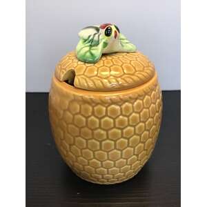 VINTAGE Honey Pot | Beehive with Bee Finial | Made in Japan