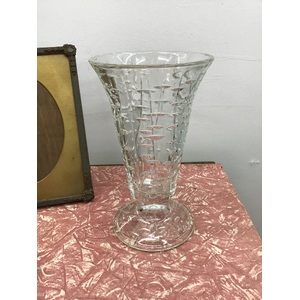 1960's Crown Crystal Bamboo Glass Vase 