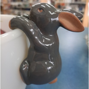 Grey Bunny Rabbit Pot Hanger