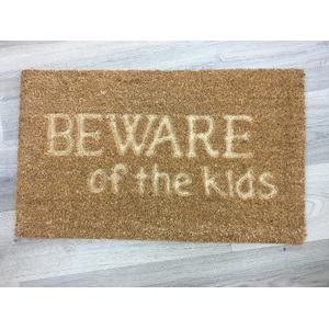 Coir Doormat - Beware of the Kids