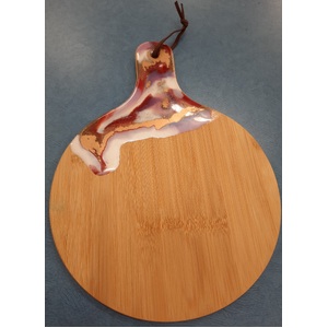 Cheese Board Platter Paddle Plate - Maroon Resin