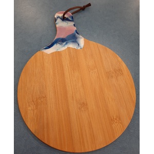 Cheese Board Platter Paddle Plate - Blue & Purple Resin
