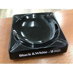 VINTAGE Black & White Scotch Whisky Ceramic Ashtray - Wade England 