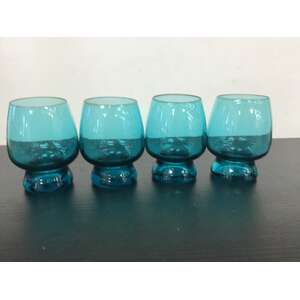 RETRO Turquoise Blue Shot Glasses x 4
