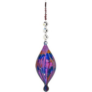 Purple Beaded Blown Glass Painted Bauble - Made In WA - Round