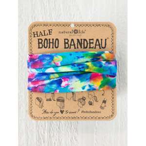 Natural Life Half Boho Bandeau | Raiinbow Tye Dye | Headband Hair Scarf