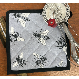 Sketch Bees Pot Holder - Grey