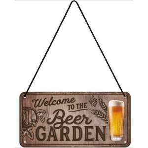 Beer Garden Sign - Hanging Tin Sign 20 x 10 cm - Nostalgic Art
