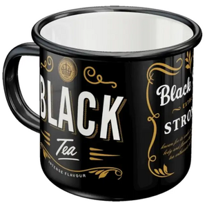Enamel Camping Mug - Black Tea - Nostalgic Art
