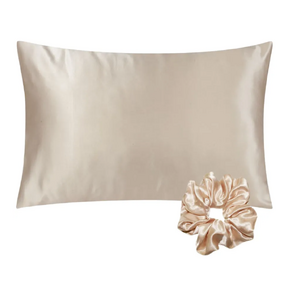Satin Hair Protector Set - Pillow & Scrunchie - Champagne