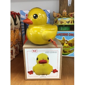 Yellow Duck Wind Up Tin Toy 