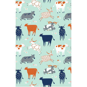 Green Cows - Cotton Kitchen Tea Towel