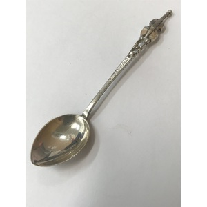 ANTIQUE German 835 Silver Souvenir Spoon - Violin Finial - Mittenwald