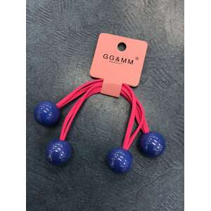 Retro Bobble Hair Ties - Pink Bauble Blue Tie