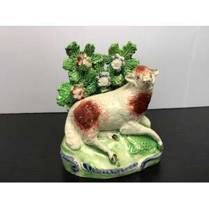 ANTIQUE Staffordshire Pearlware Sheep Ornament