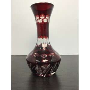 VINTAGE Bohemian Flashed Ruby Red Vase | 14.5 cm Tall