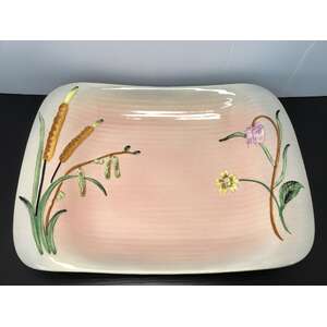 VINTAGE Shorter & Son Rectangular Dish | Bull Rush Floral 