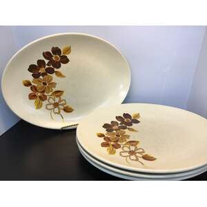 RETRO Johnson Australia Oval Plates x 4 | Super 70's Floral 