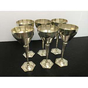 VINTAGE Silver Plate Sherry Goblets x 6