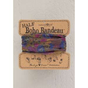 Natural Life Half Boho Bandeau | Grey Dusty Floral | Headband Hair Scarf