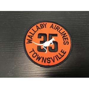Embroidered Patch Wallaby Airlines Townsville | Sew On