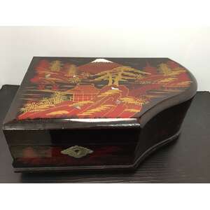 VINTAGE Japanese Lacquer Musical Jewellery Box w Ballerina | Toyo | Working