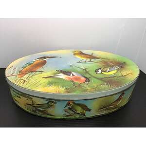 VINTAGE Carr's 15 Birds Oval Biscuit Tin