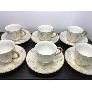VINTAGE Pearl Lustreware Demitasse Esspress Cup & Saucers x 6