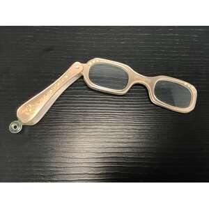 VINTAGE MCM Folding Lorgnette Eyeglasses | Lucite w Rhinestones