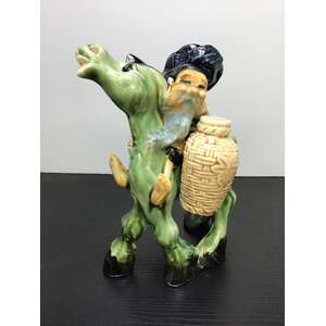 VINTAGE Man Riding A Donkey Salt & Pepper Set