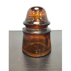 VINTAGE Amber Glass Insulator AGM No 20