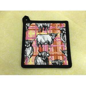 Highland Cow Square Pot Holder | Cotton | Australian Design